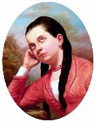 Jose Ferraz de Almeida Junior Portrait of a young woman oil on canvas